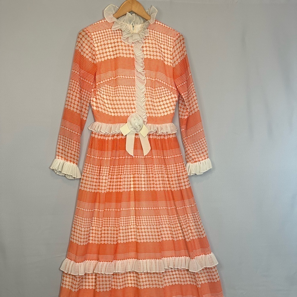 Miss Elliette Women Size M Victorian 1960’s Maxi Dress Peasant Cottagecore RARE - Picture 6 of 13